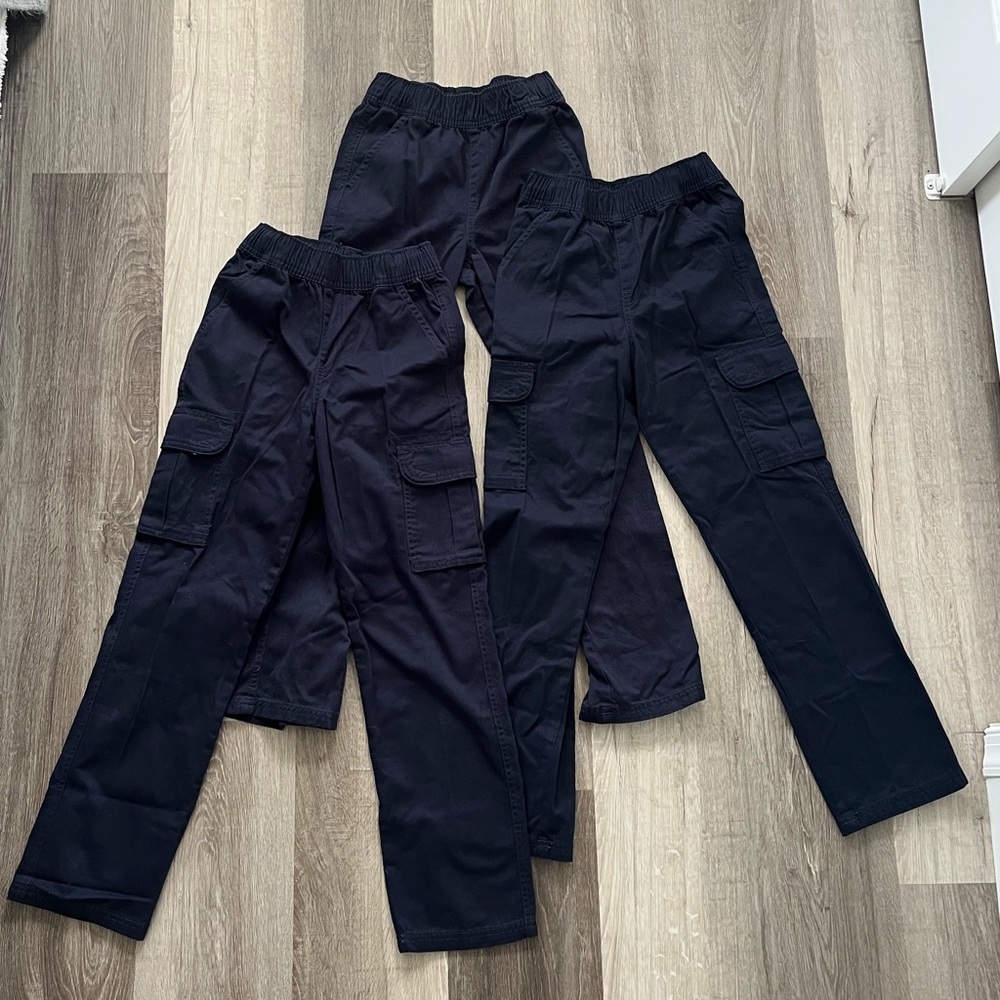 Children's Place Kids Navy Chino Cargo Uniform Pants - 10 NWT